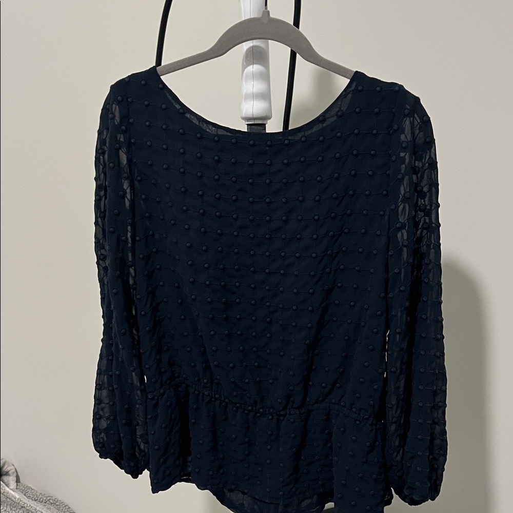 Waverly Grey Elegant Navy Blue Women's Top